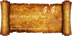 Göckler Géza névjegykártya